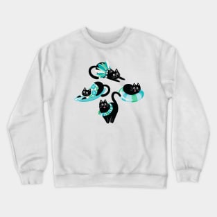 Purrfect Purradise - aqua blue Crewneck Sweatshirt